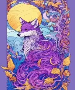 Beautiful Purple Wolf Diamond Painting