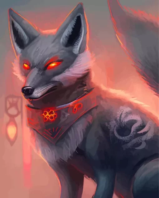 Black Fox Diamond Painting