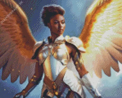 Black Warrior Angel Woman Diamond Painting