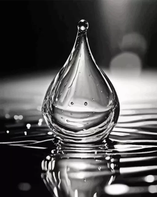 Black Water Drop Reflection Diamond Painting