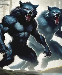 Black Werewolves Twins Diamond Painting