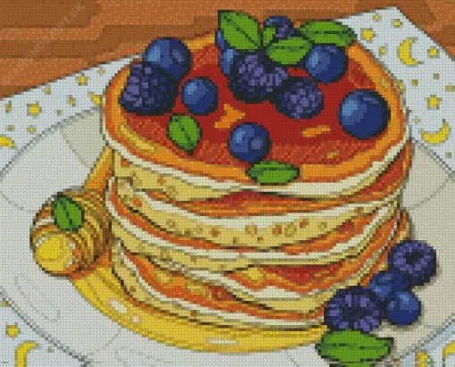 Blackberries Pancake Diamond Painting