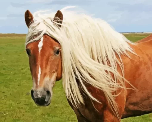 Blond Hair Horse Diamond Painting