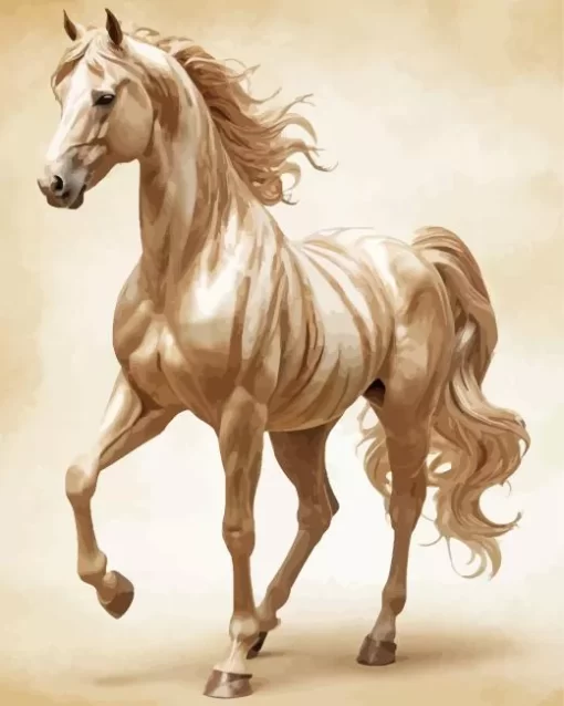 Blonde Arabian Horse Diamond Painting