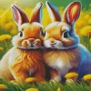 Blonde Bunnies Diamond Painting