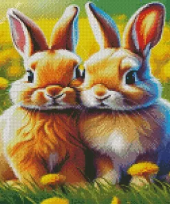 Blonde Bunnies Diamond Painting