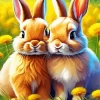 Blonde Bunnies Diamond Painting