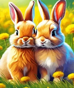 Blonde Bunnies Diamond Painting