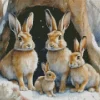 Blonde Bunnies Family Diamond Painting