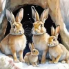 Blonde Bunnies Family Diamond Painting