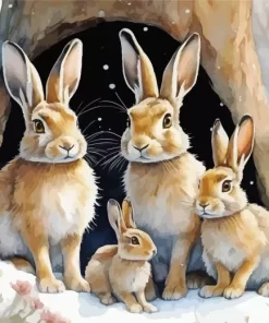 Blonde Bunnies Family Diamond Painting