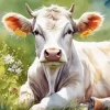 Blonde Cow Diamond Painting