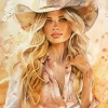 Blonde Cowgirl Art Diamond Painting