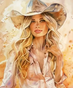 Blonde Cowgirl Art Diamond Painting