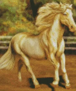 Blonde Stallion Horse Diamond Painting