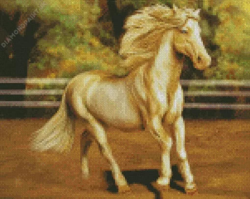 Blonde Stallion Horse Diamond Painting