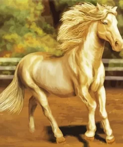 Blonde Stallion Horse Diamond Painting