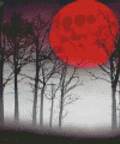 Blood Moon Forest Diamond Painting