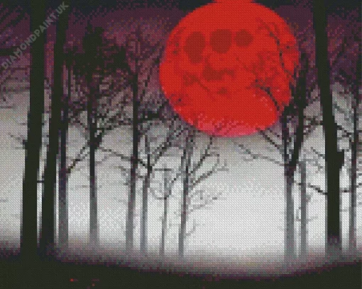 Blood Moon Forest Diamond Painting