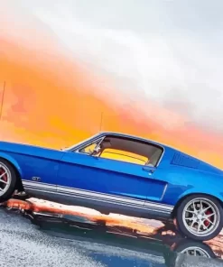 Blue 1960 Ford Mustang Diamond Painting