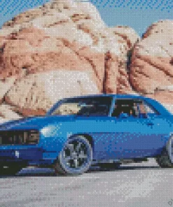 Blue 1969 Camaro Car Diamond Painting