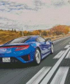 Blue Acura Nsx Car On Road Diamond Painting