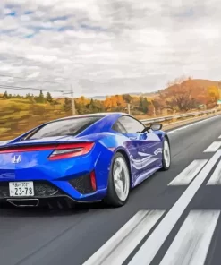 Blue Acura Nsx Car On Road Diamond Painting