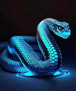 Blue And Black Snake Diamond Painting