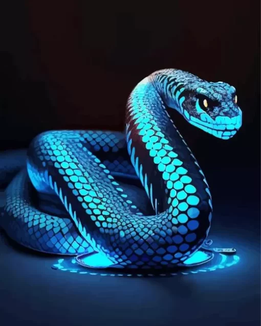 Blue And Black Snake Diamond Painting