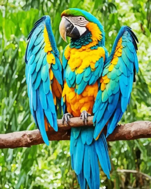 Blue And Gold Macaw Bird Diamond Painting