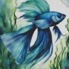 Blue And Green Betta Fish Diamond Painting