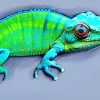 Blue And Green Chameleon Diamond Painting