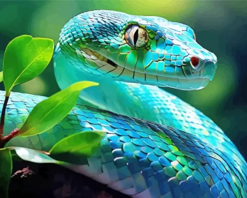 Blue And Green Pit Vipers Diamond Painting