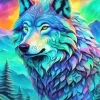 Blue And Green Wolf Art Diamond Painting