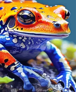 Blue And Orange Frog Diamond Painting