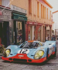 Blue And Orange Gt40 Car Diamond Painting