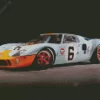 Blue And Orange Gt40 Race Car Diamond Painting