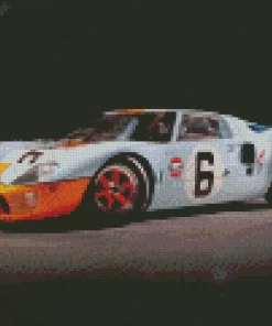 Blue And Orange Gt40 Race Car Diamond Painting