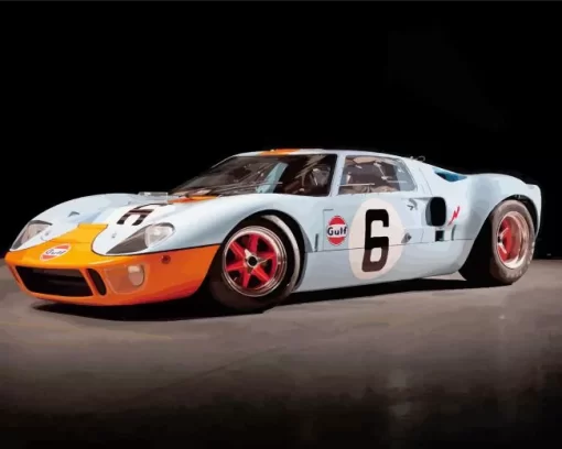 Blue And Orange Gt40 Race Car Diamond Painting