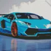 Blue And Orange Lamborghini Car Diamond Painting