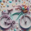 Blue And Pink Bike Diamond Painting