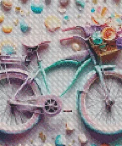 Blue And Pink Bike Diamond Painting