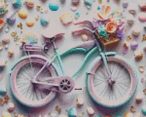 Blue And Pink Bike Diamond Painting