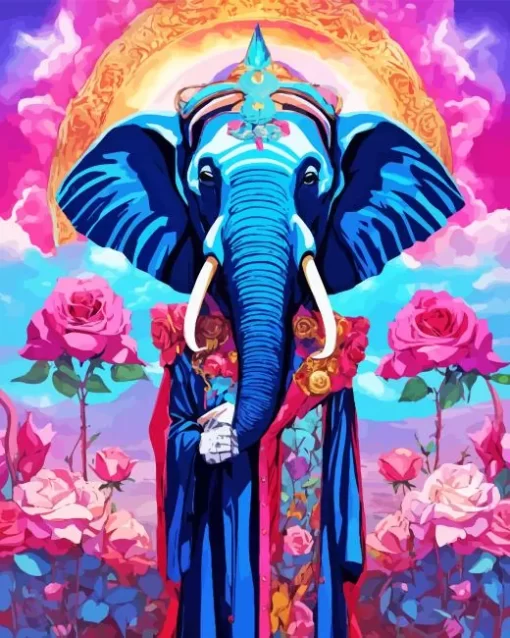 Blue Elephant Diamond Painting