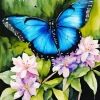 Blue Monarch Butterfly Diamond Painting