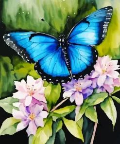 Blue Monarch Butterfly Diamond Painting