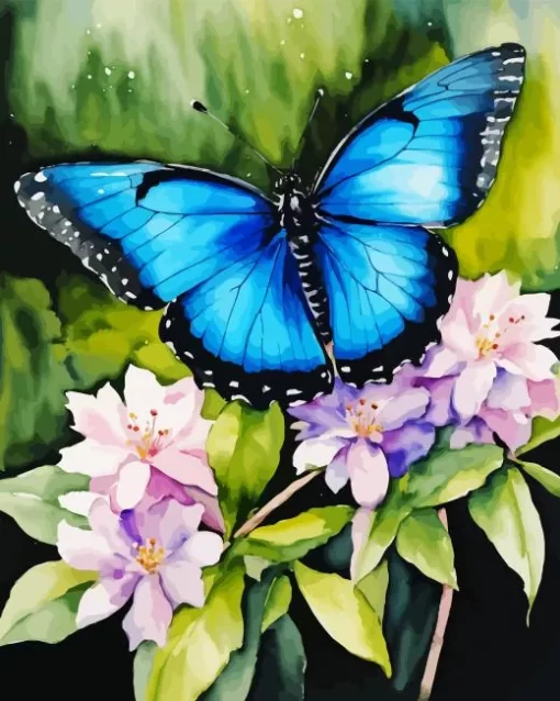 Blue Monarch Butterfly Diamond Painting