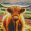 Brown Fluffy Cow Diamond Painting