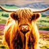 Brown Fluffy Cow Diamond Painting