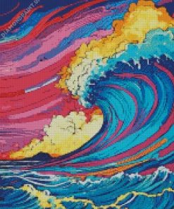 Colorful Great Wave Diamond Painting